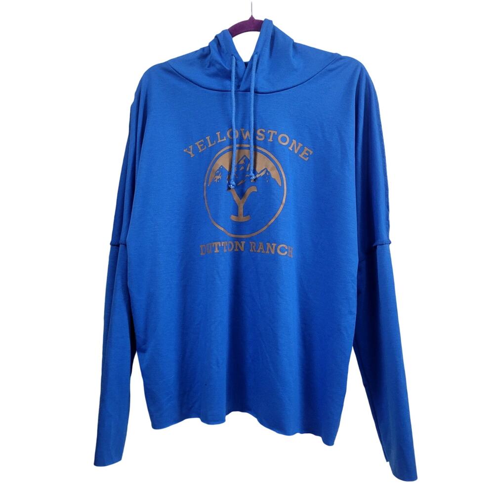 Yellowstone Hooded Long Sleeve Tee Navy Blue Size‎ 3X